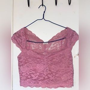 Pink garage laced crop top!